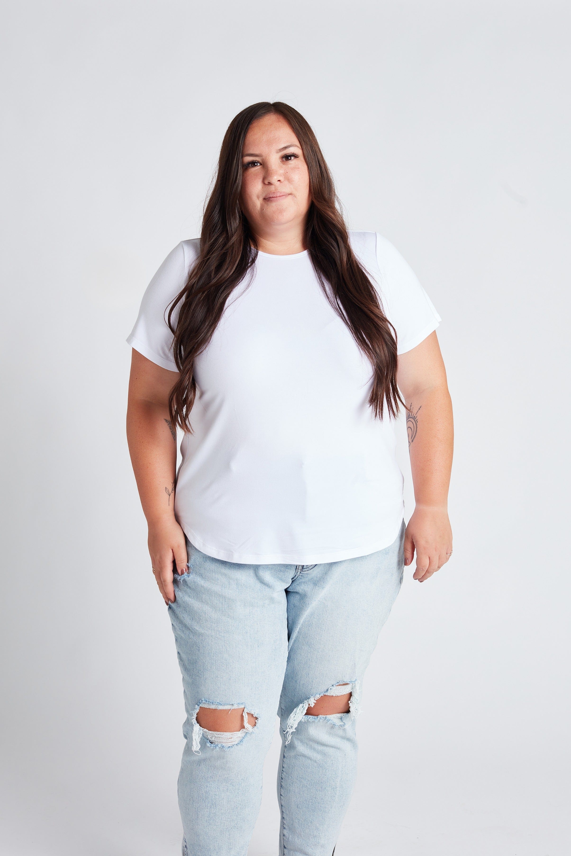 T-shirt ras du cou essentiel en blanc