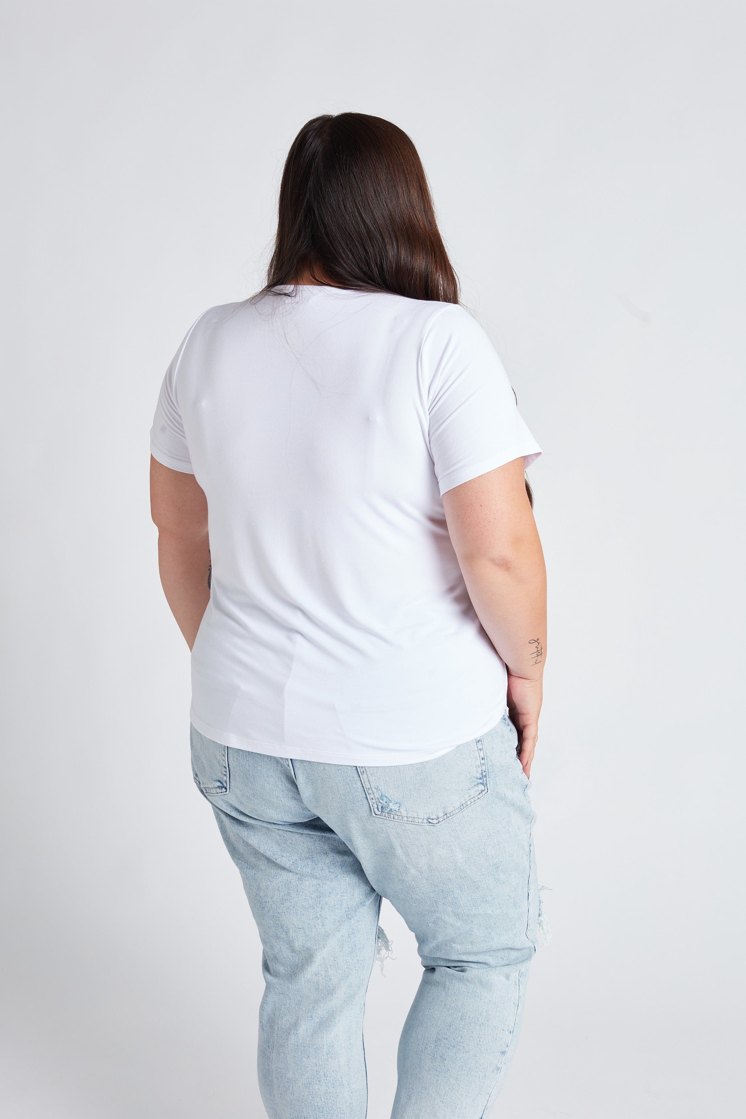 T-shirt ras du cou essentiel en blanc