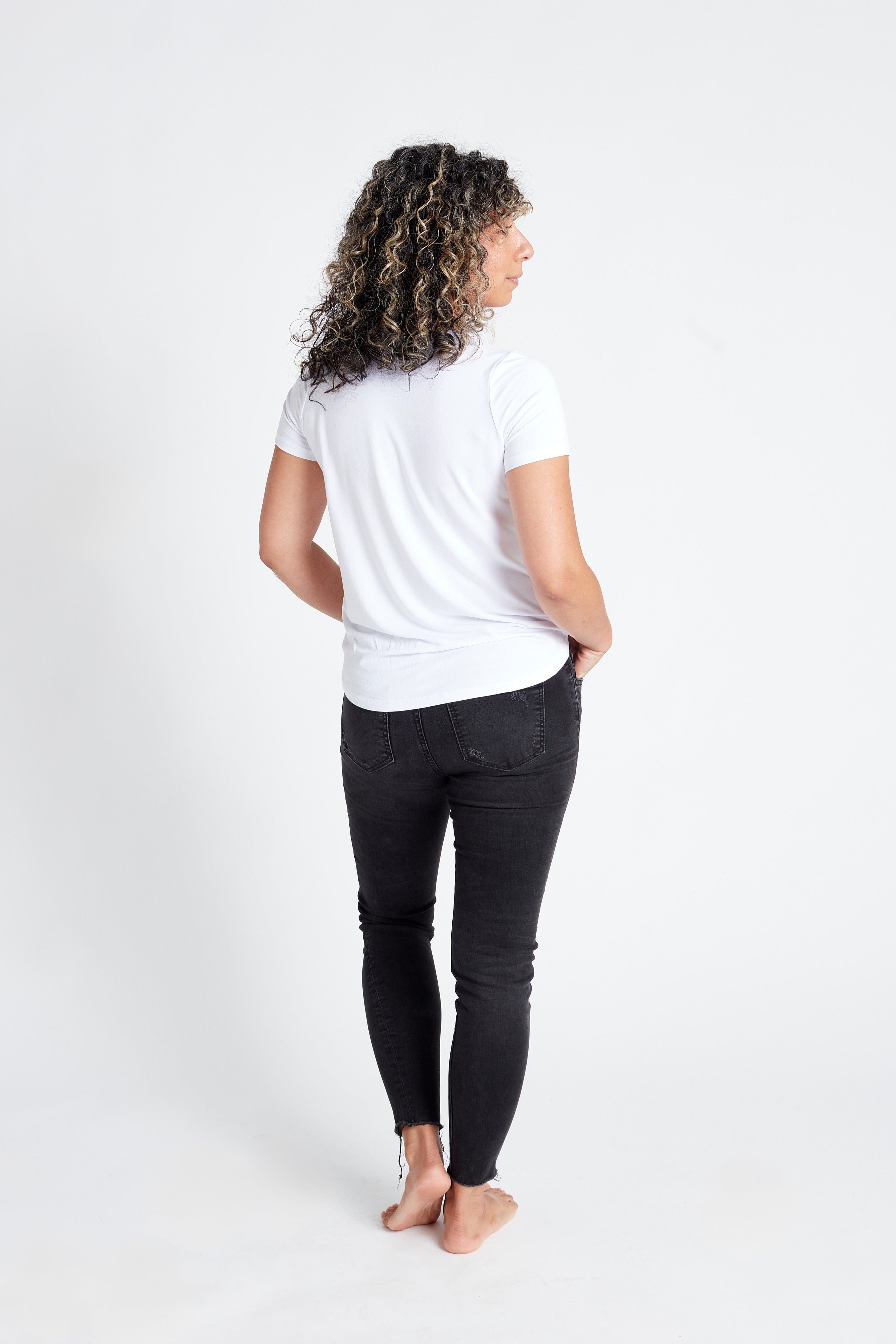 T-shirt ras du cou essentiel en blanc