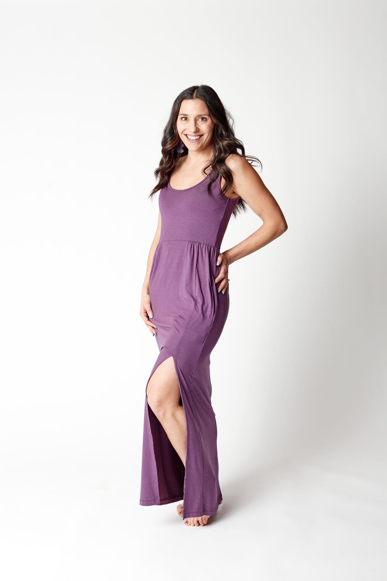 Robe Maxi Scoop en Glycine
