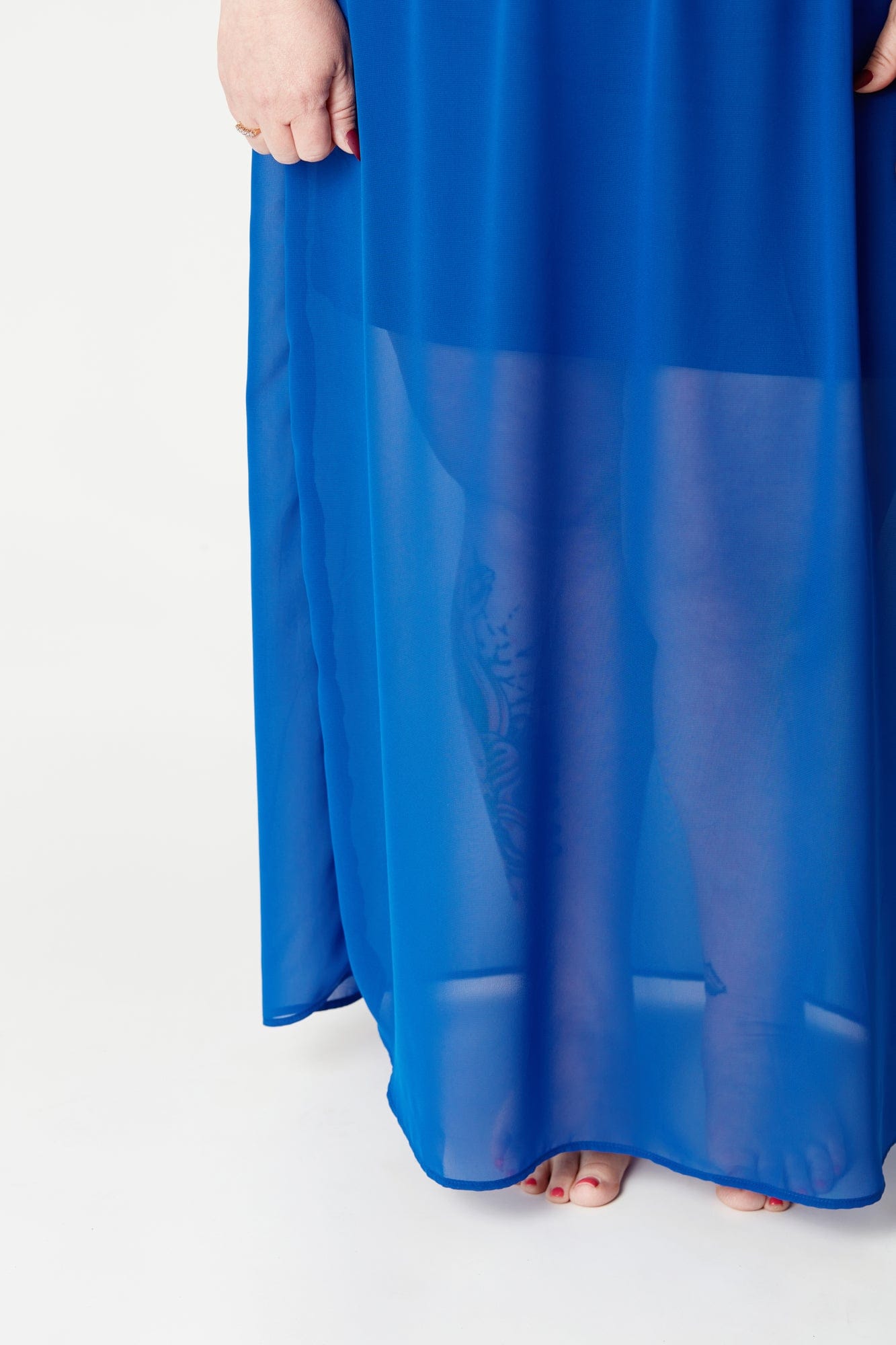 Colorblock Racerback Chiffon Maxi Dress in Lolite