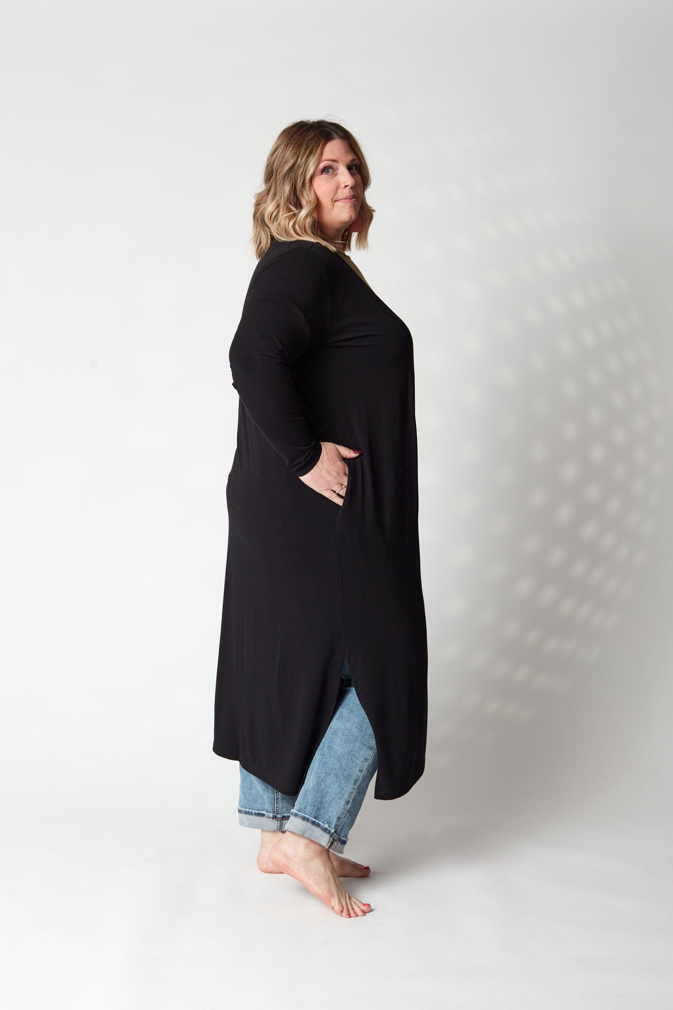 Silhouette Maxi Cardigan in Onyx - XS ONLY