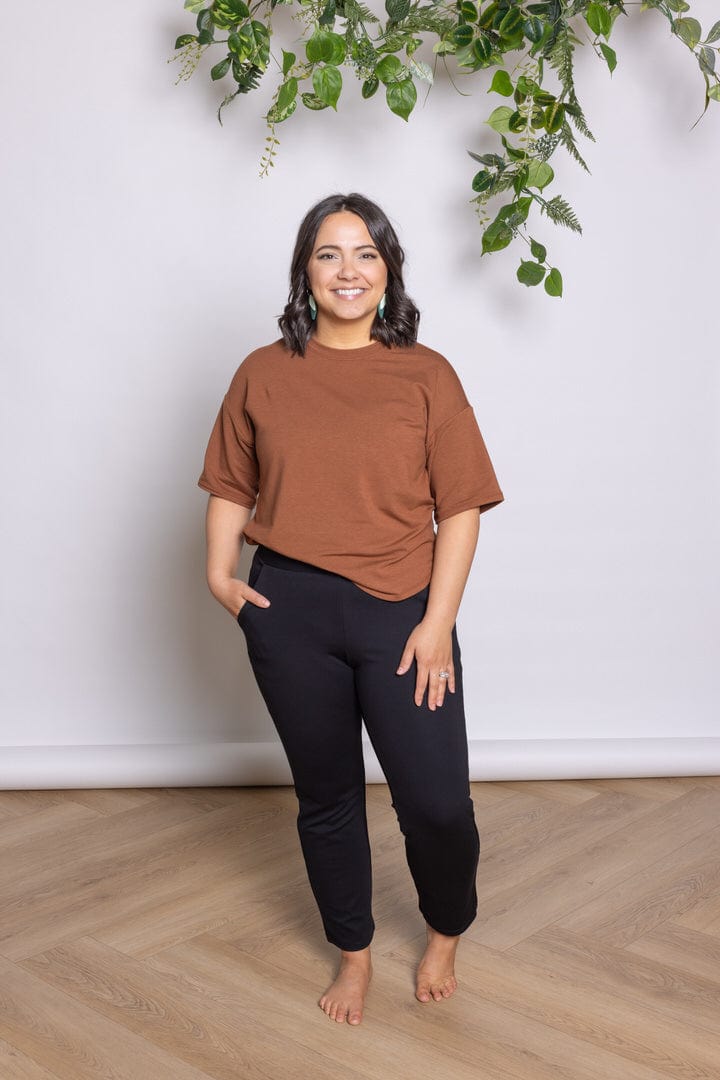 French Terry Boxy Tee in Walnut
