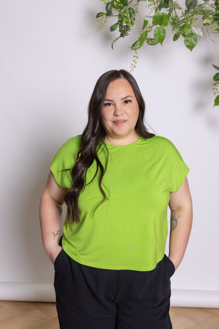Cap Sleeve Crop Tee in Poison - XS ONLY