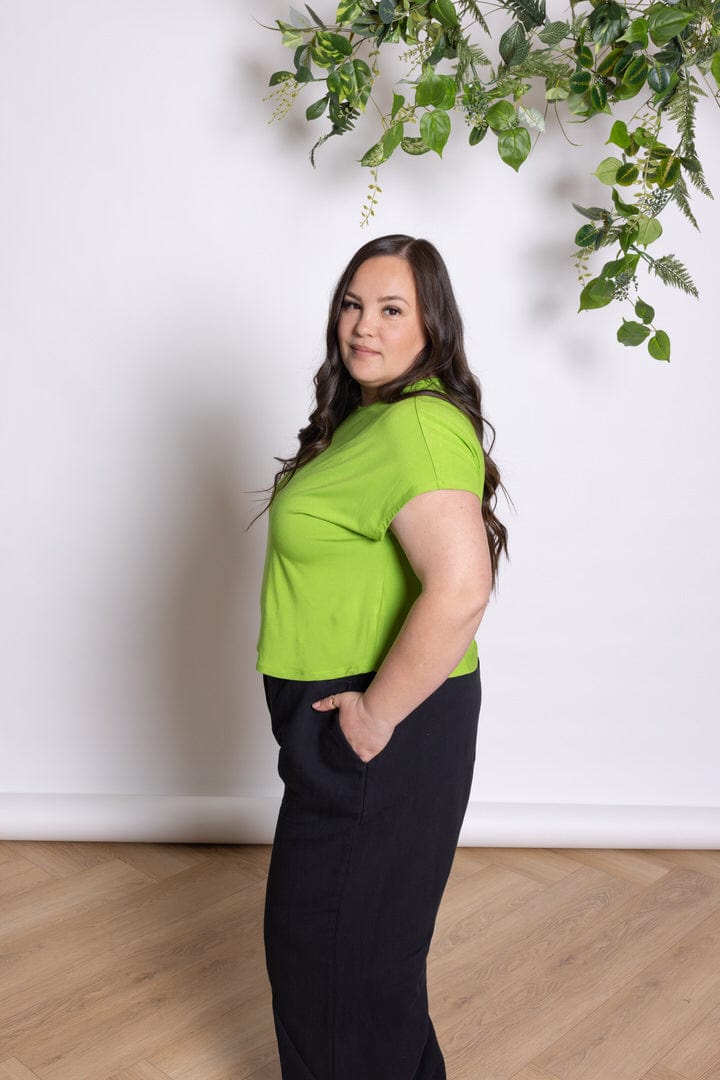 Cap Sleeve Crop Tee in Poison - XS ONLY