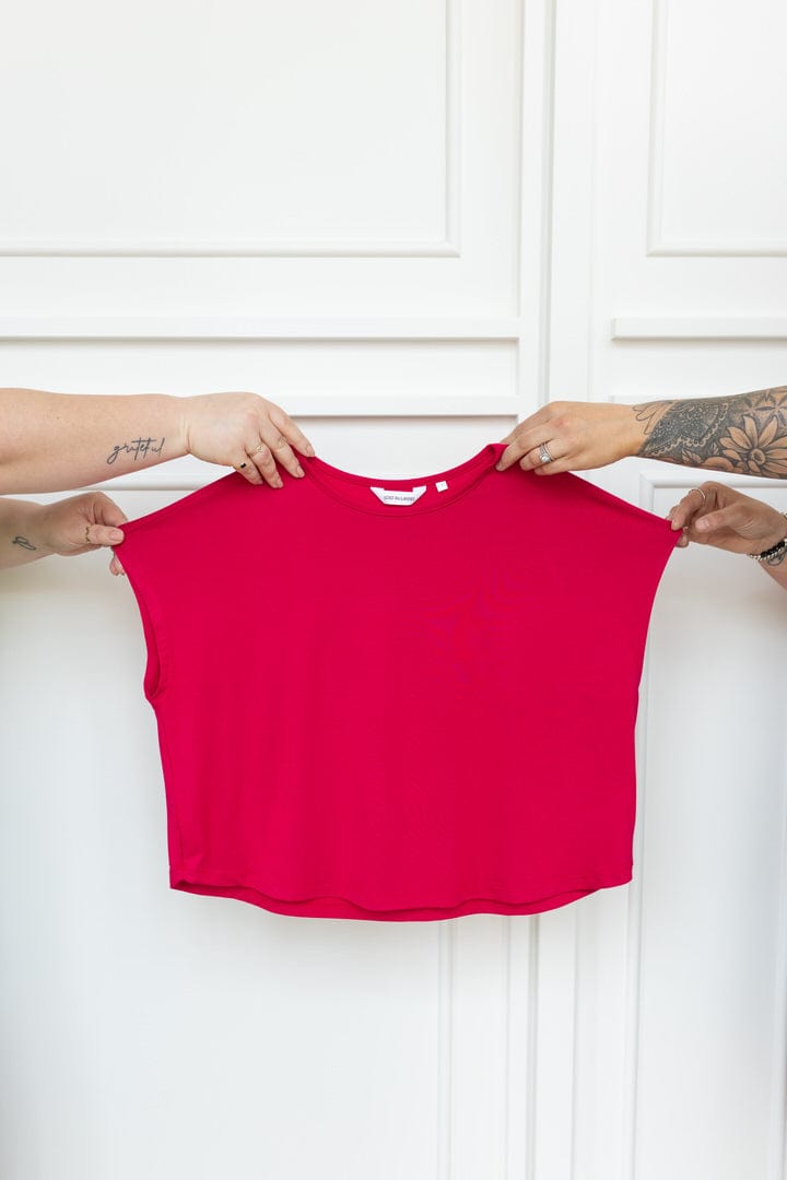 Cap Sleeve Crop Tee in Poison - XS ONLY