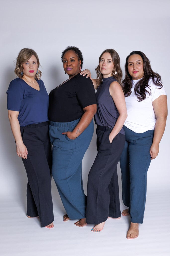 Linen Wide Trouser in Ocean