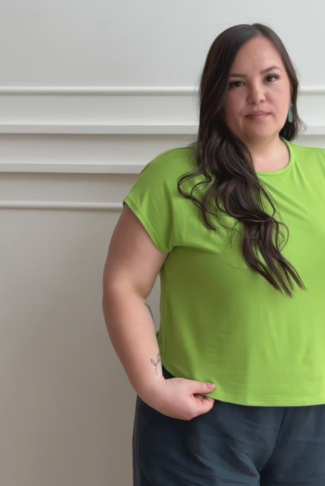 Cap Sleeve Crop Tee in Poison - XS ONLY