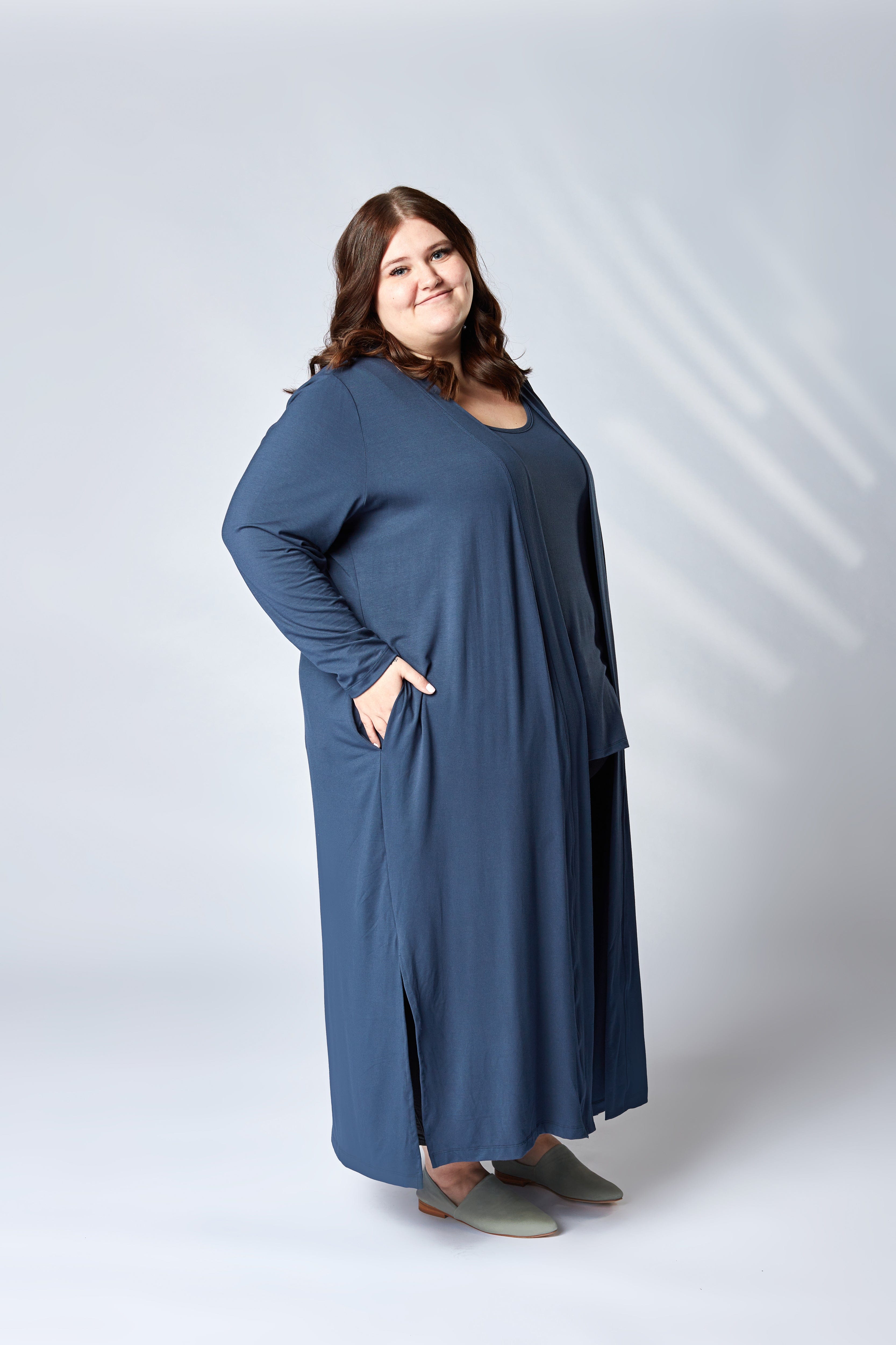Silhouette Maxi Cardigan in Cornflower