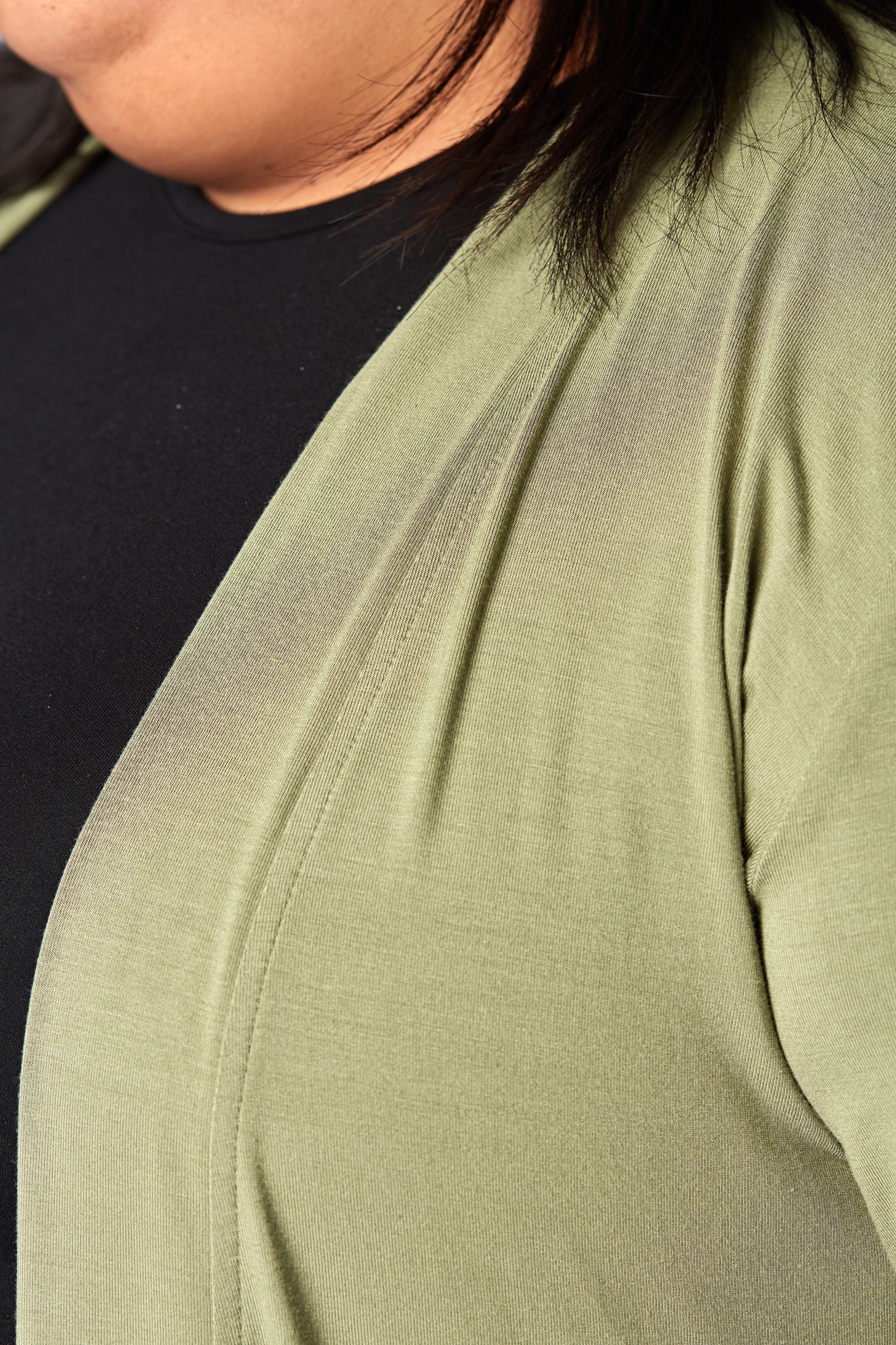 Cardigan long Silhouette en Jade