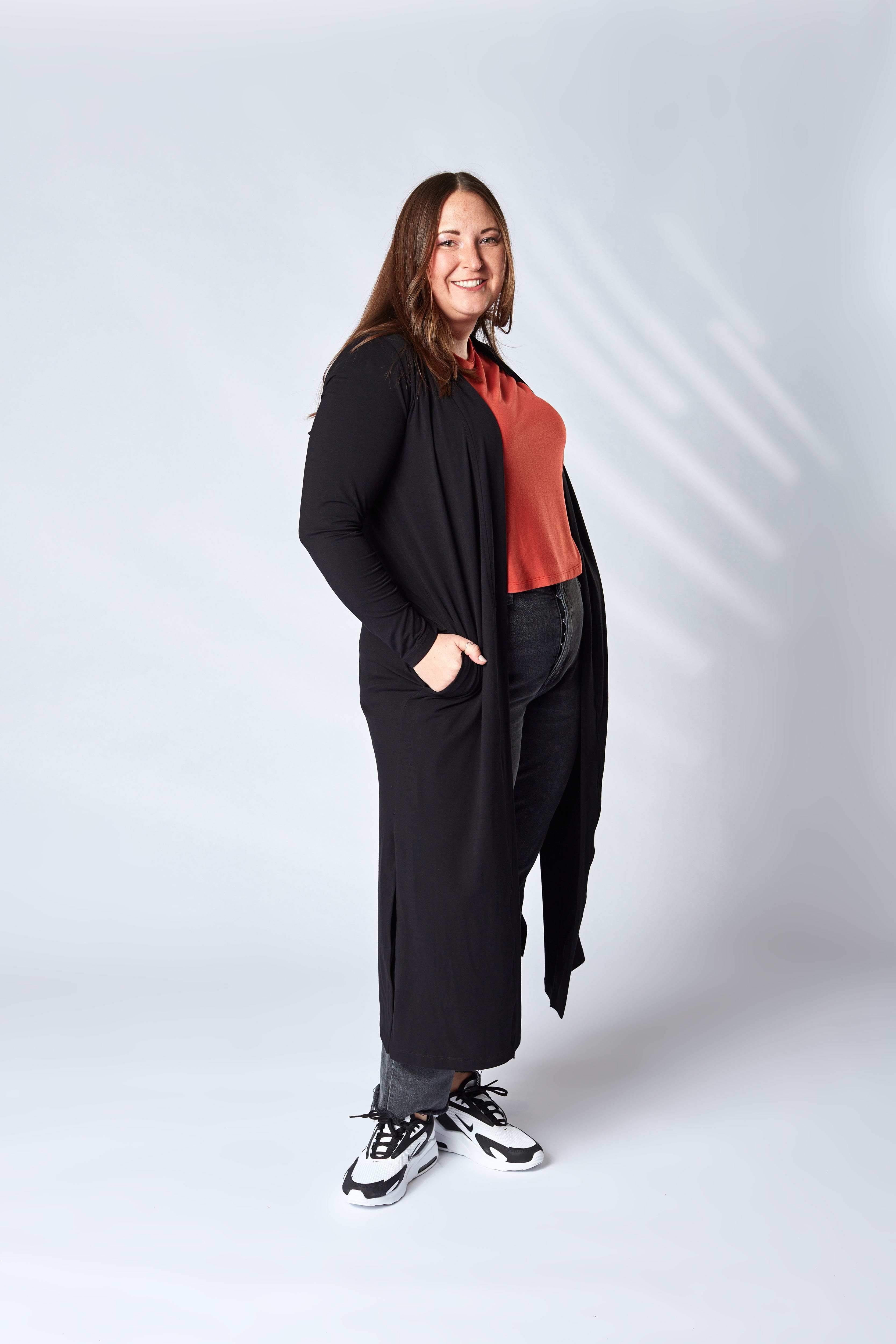 Silhouette Maxi Cardigan in Onyx - XS ONLY