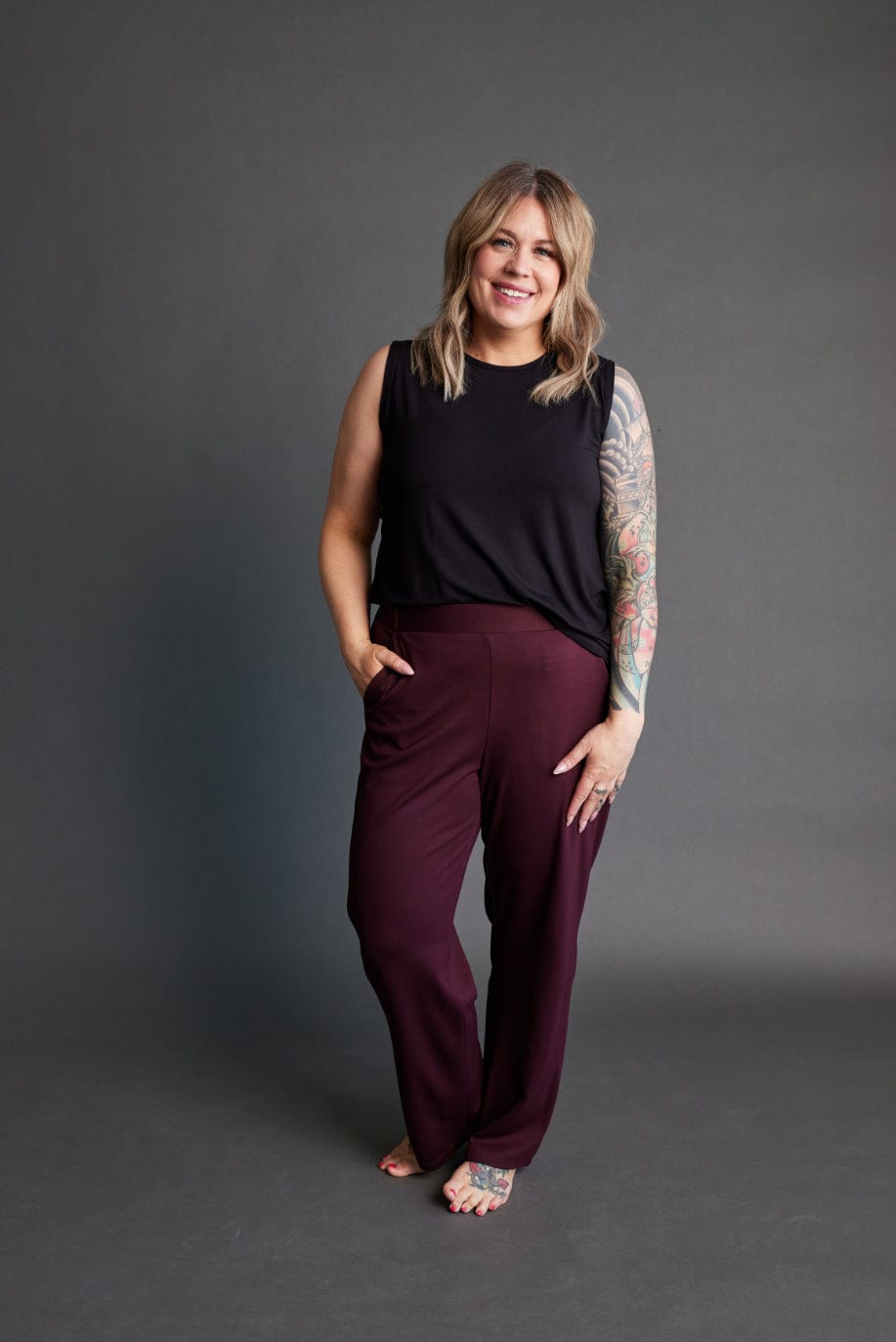 Edit Trousers in Blackberry