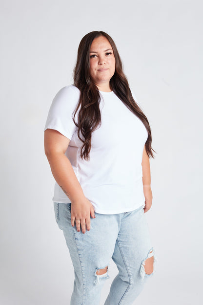 Essential Crew Tee in White - XS ONLY