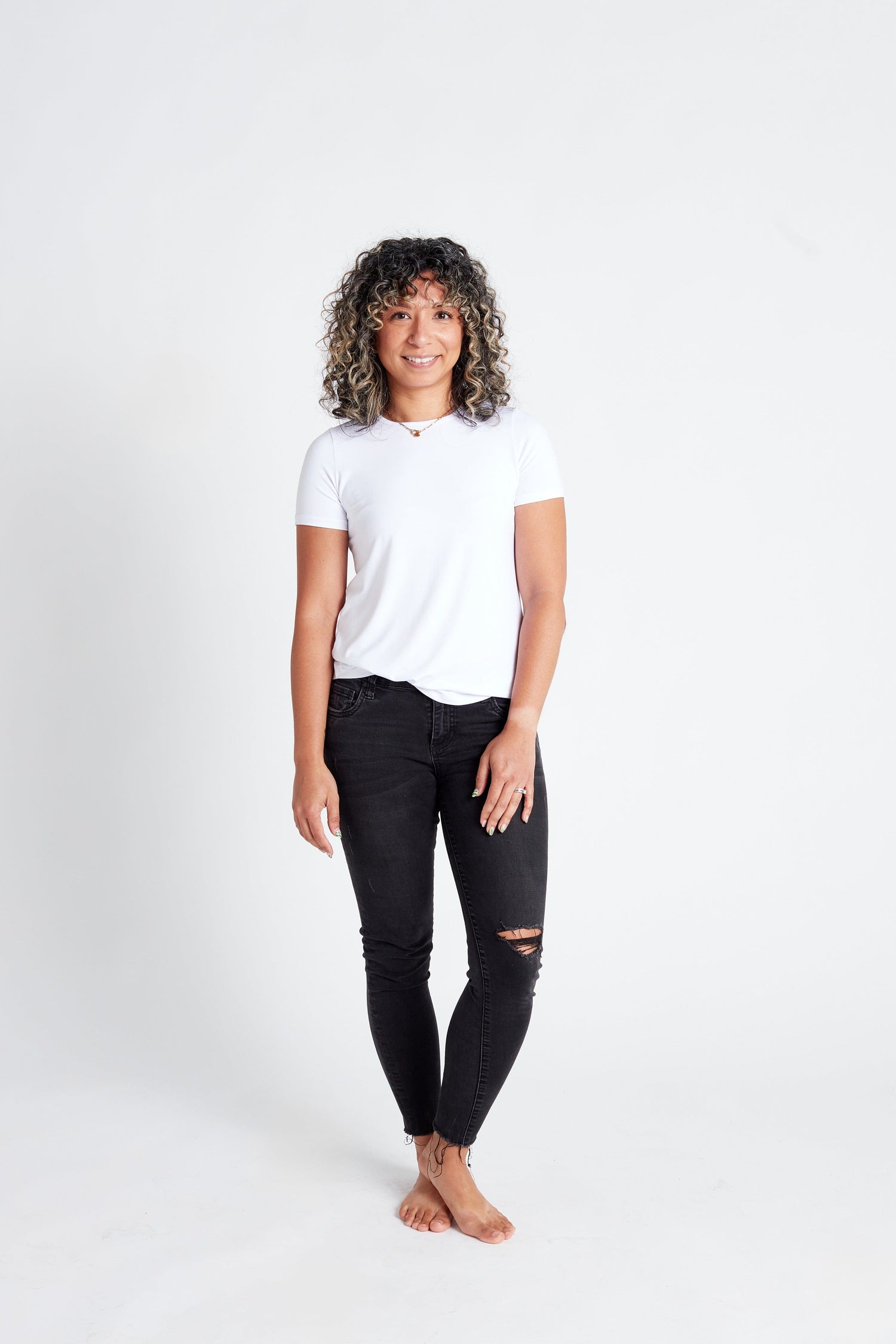 Essential Crew Tee in White - XS ONLY