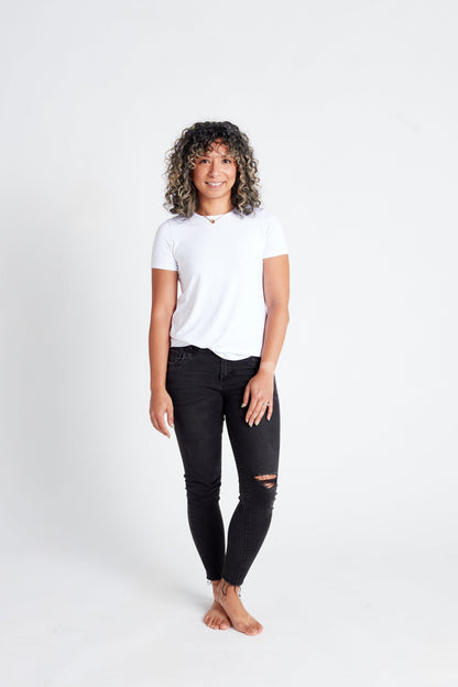 Essential Crew Tee in White - XS ONLY