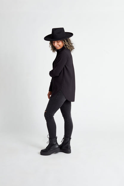 Essential Classic Button Up Shirt in Black