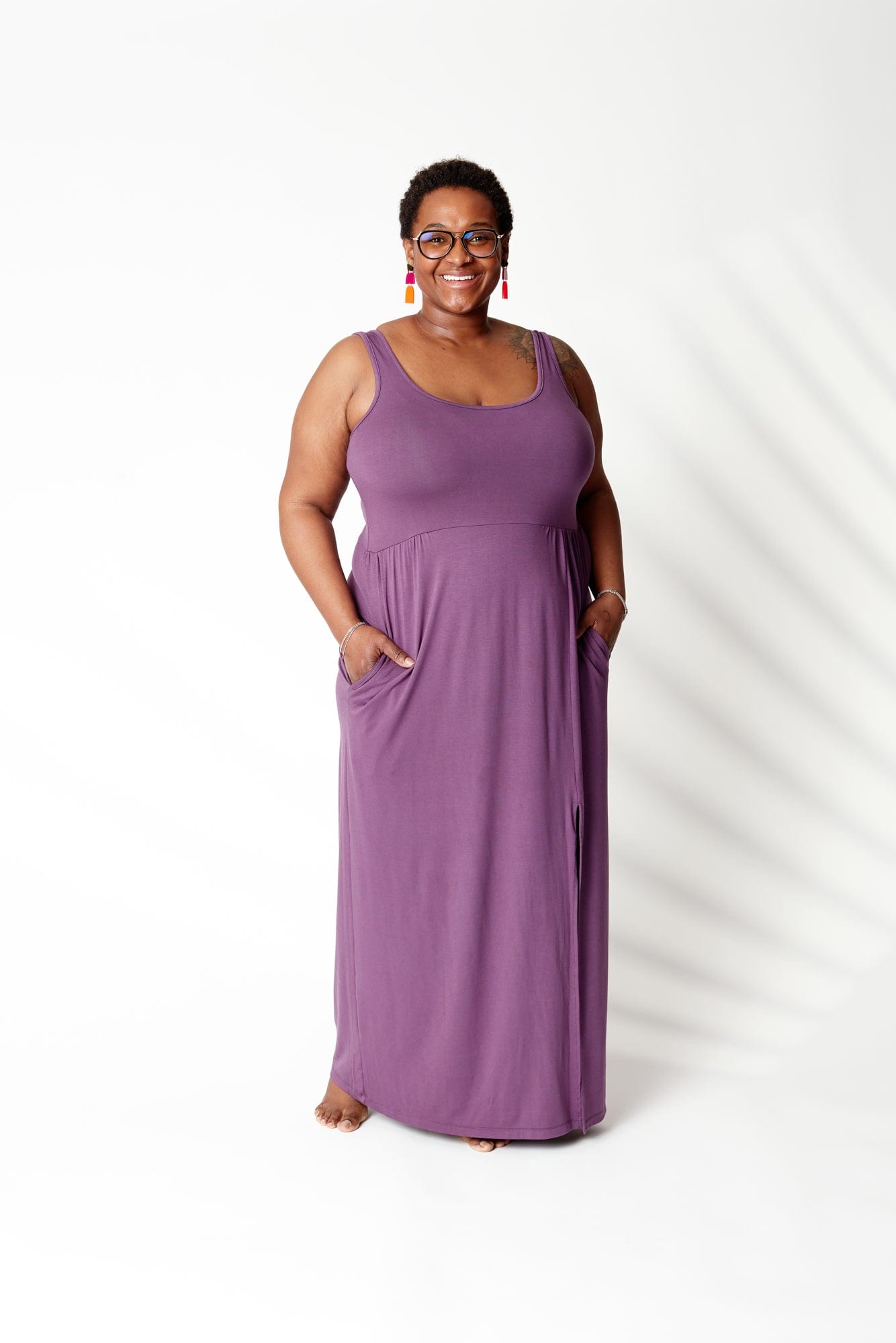 Robe Maxi Scoop en Glycine