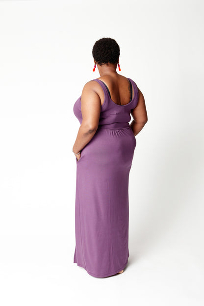 Robe Maxi Scoop en Glycine