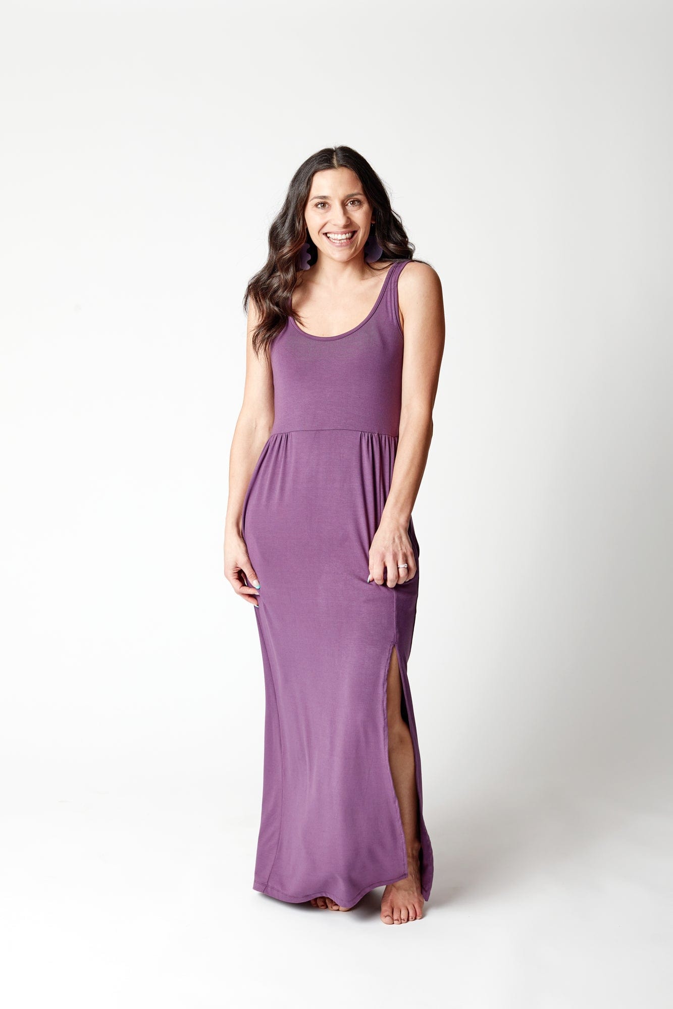 Robe Maxi Scoop en Glycine