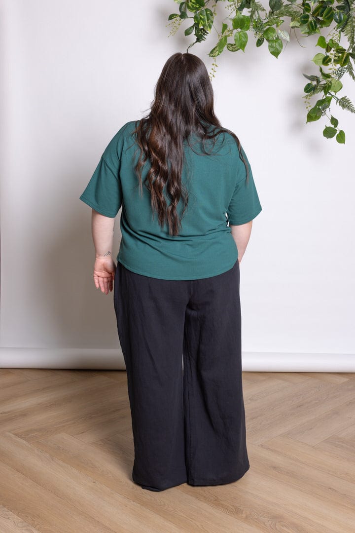 French Terry Boxy Tee in Emerald