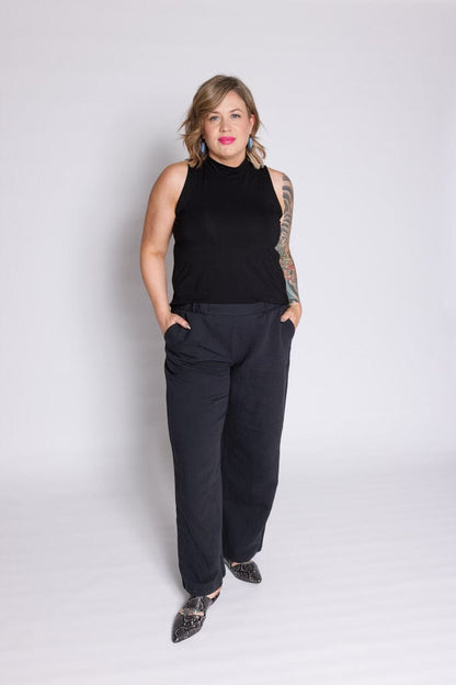 Mock Neck Tank in Onyx - XS ONLY