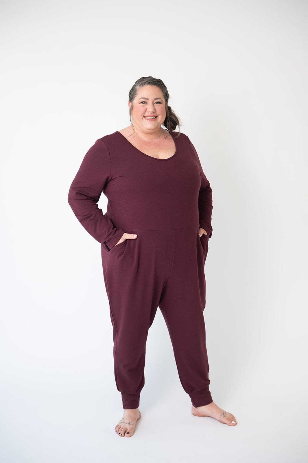 Bamboo French Terry Long Sleeve Jumpsuit
