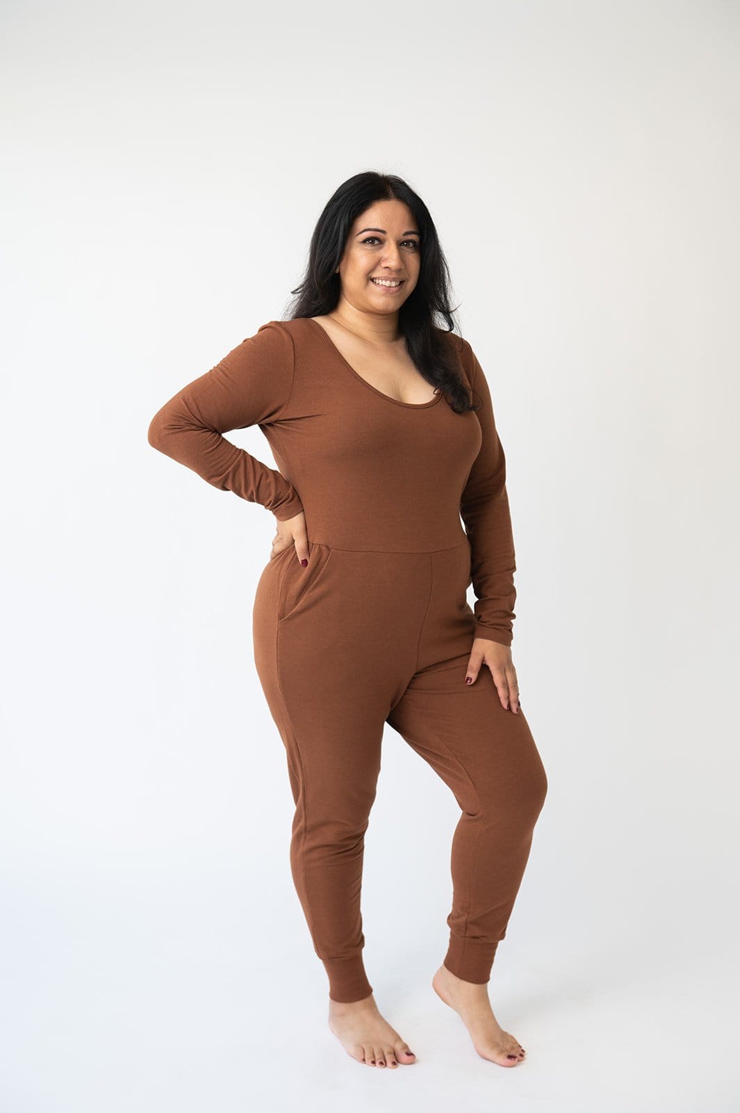 Bamboo French Terry Long Sleeve Jumpsuit
